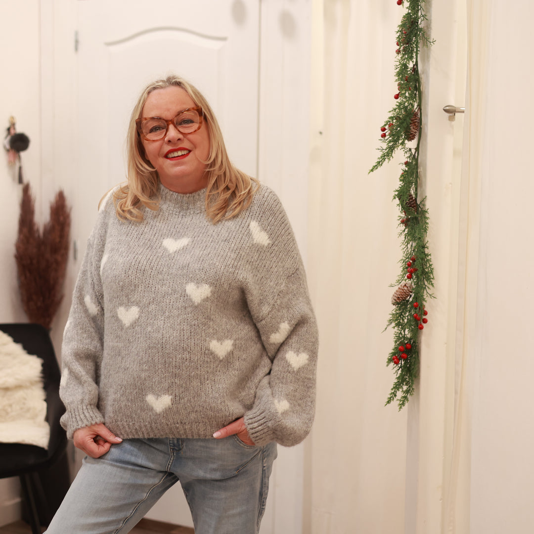 Pulli Runhals mit Herzen