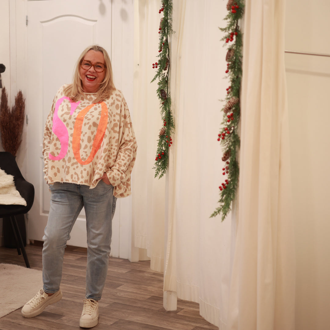 Sweatshirt mit Leo Druck