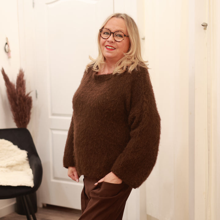 Strickpulli mit Rundhals