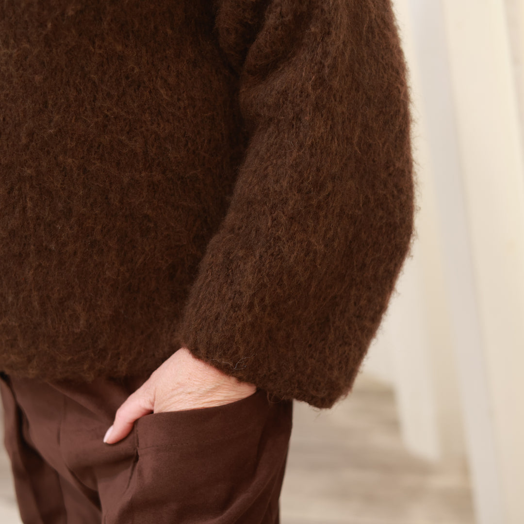 Strickpulli mit Rundhals