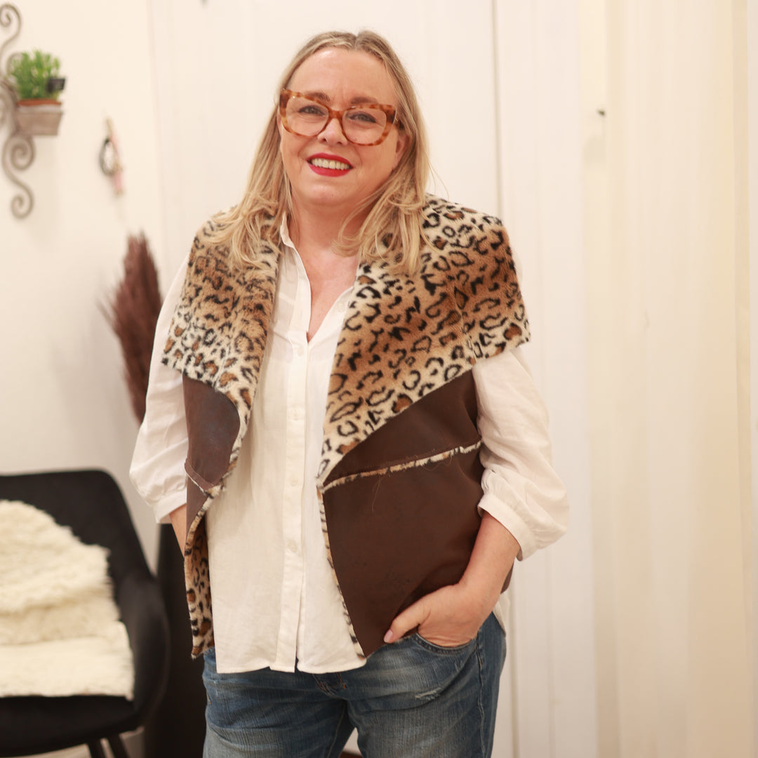 Kunstlederweste mit Leofell