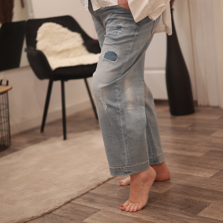 Jeans baggy Boyfriend valentinstag lockere Jens stretch Jeanshose Hose blauejeans 