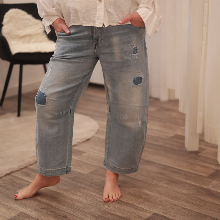 Jeans baggy Boyfriend valentinstag lockere Jens stretch Jeanshose Hose blauejeans 