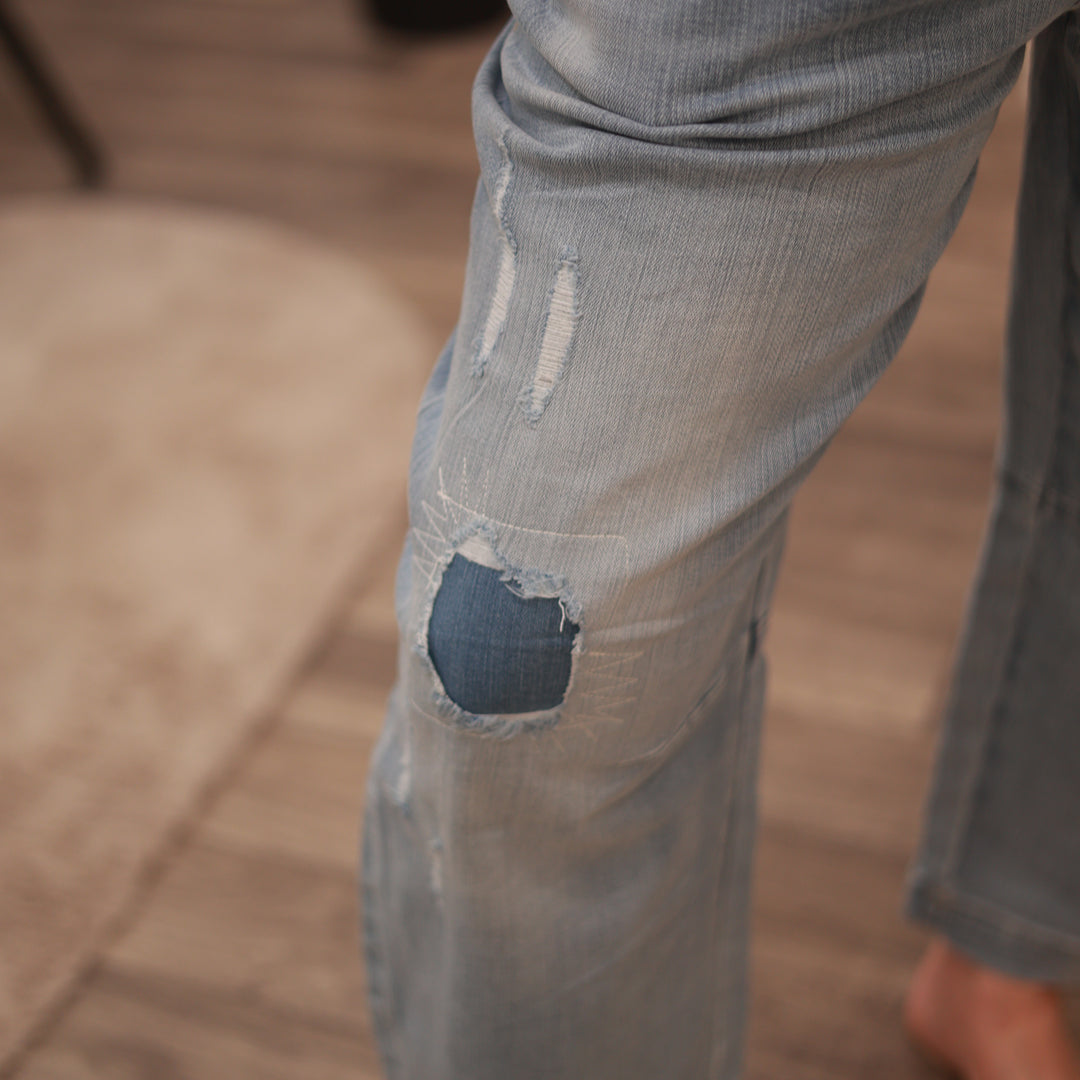 Jeans baggy Boyfriend valentinstag lockere Jens stretch Jeanshose Hose blauejeans 