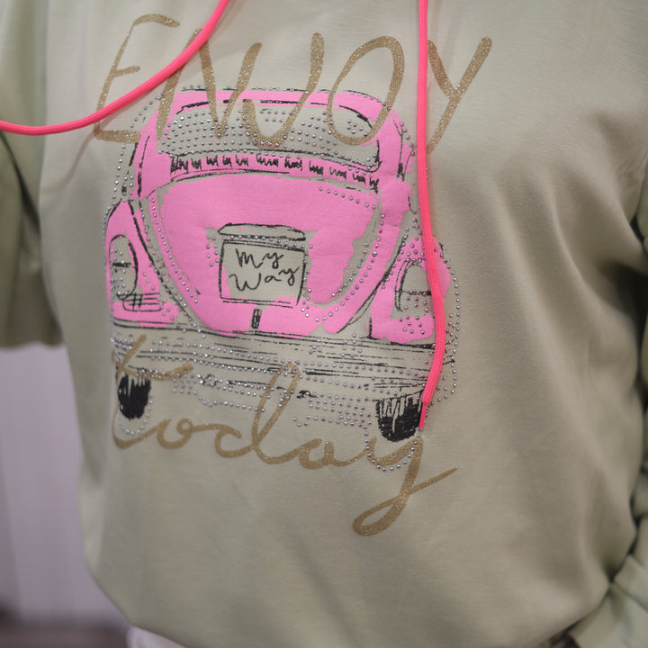 Sweatshirt mit Kaputze mit Druck Vw Bus kaputzenshirt Pulli Pullover