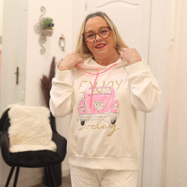 Sweatshirt mit Kaputze mit Druck Vw Bus kaputzenshirt Pulli Pullover