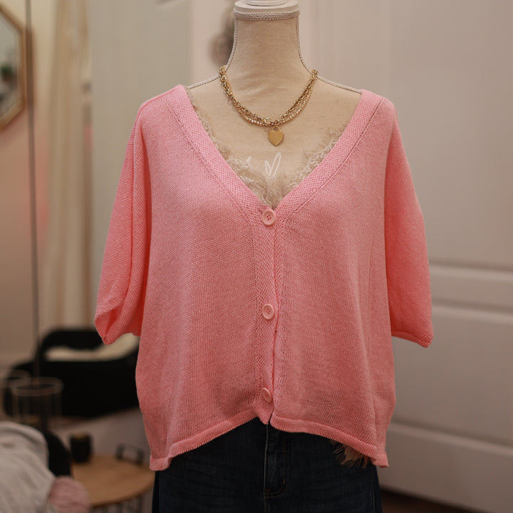 Kurzarm Weste mit Knöpfen