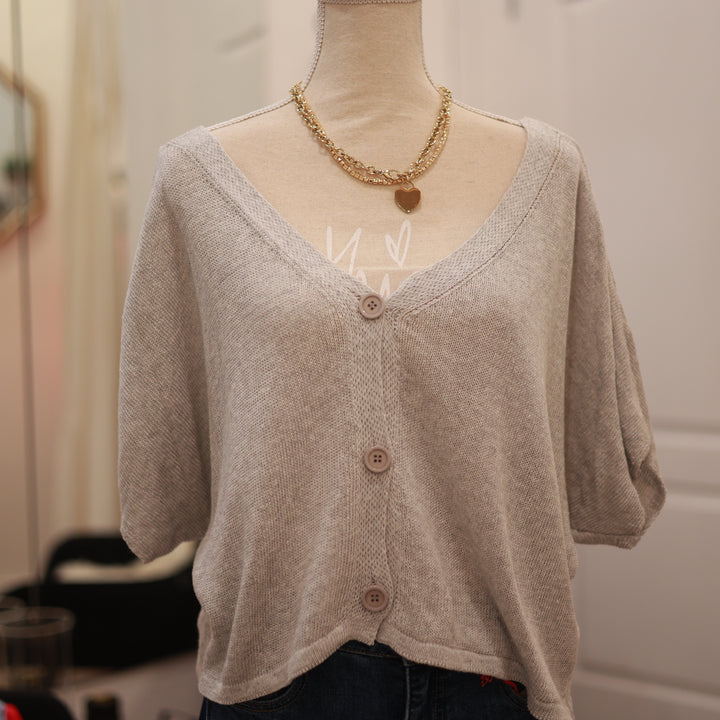 Kurzarm Weste mit Knöpfen