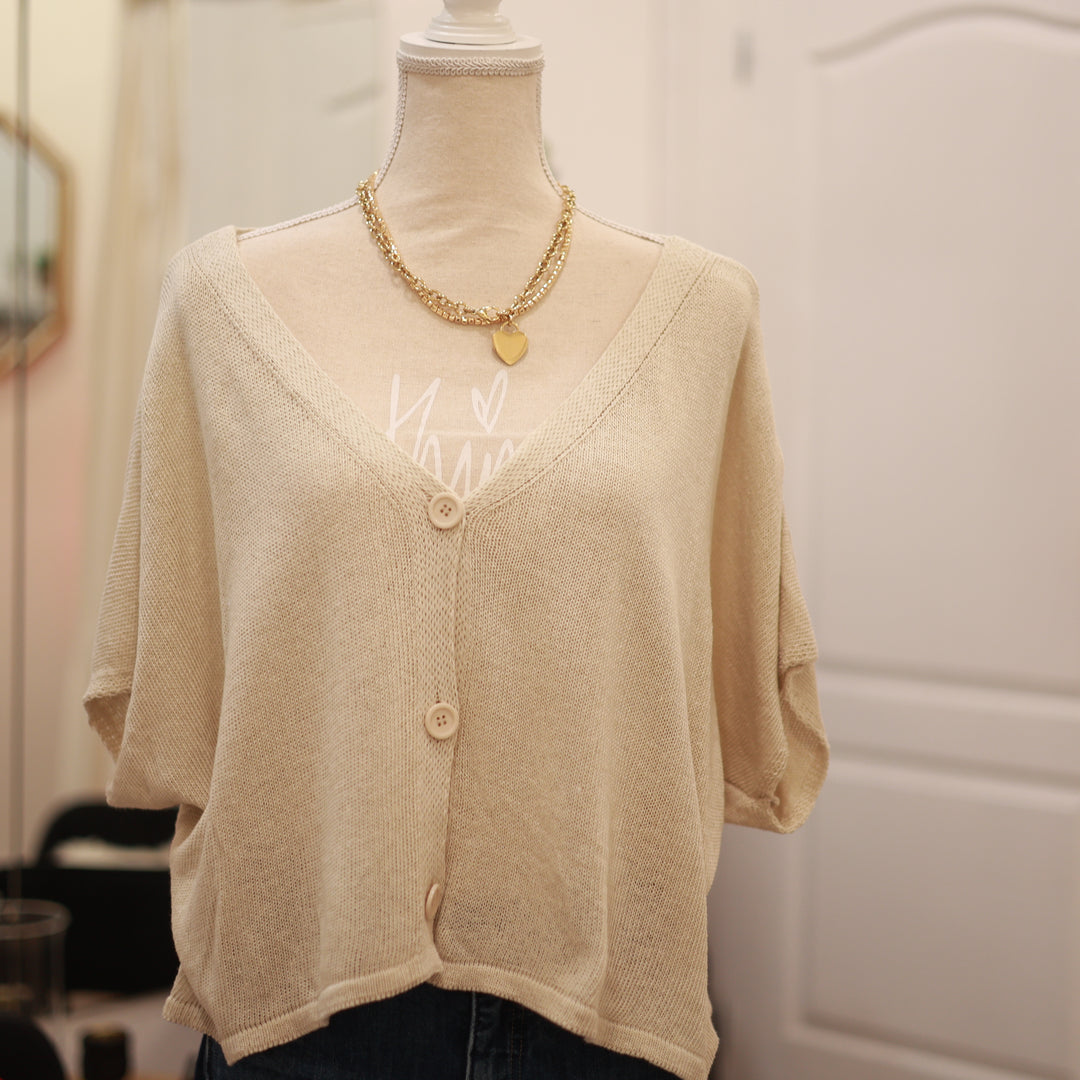 Kurzarm Weste mit Knöpfen