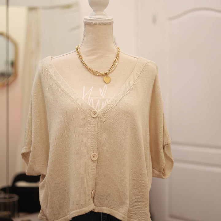 Kurzarm Weste mit Knöpfen