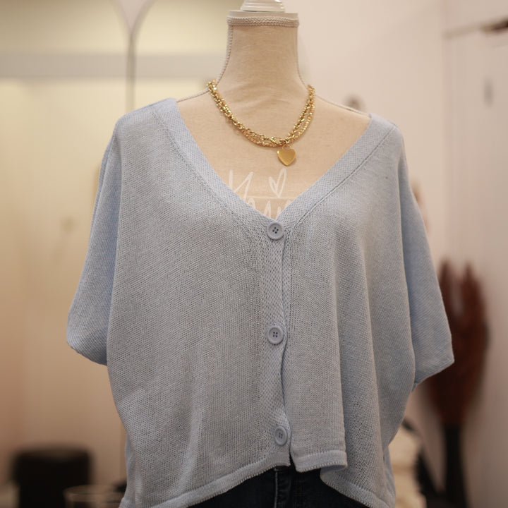 Kurzarm Weste mit Knöpfen