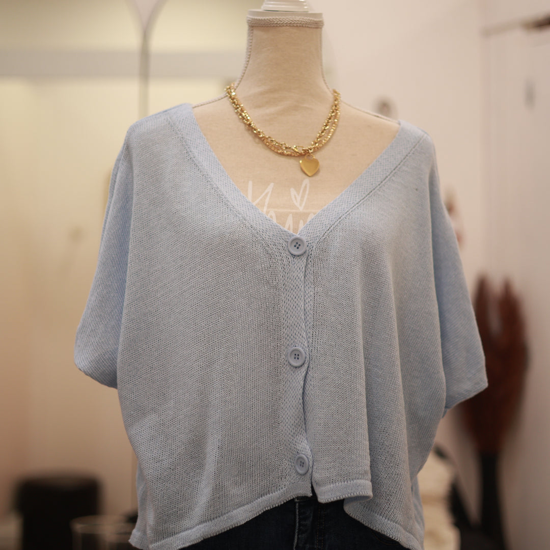 Kurzarm Weste mit Knöpfen