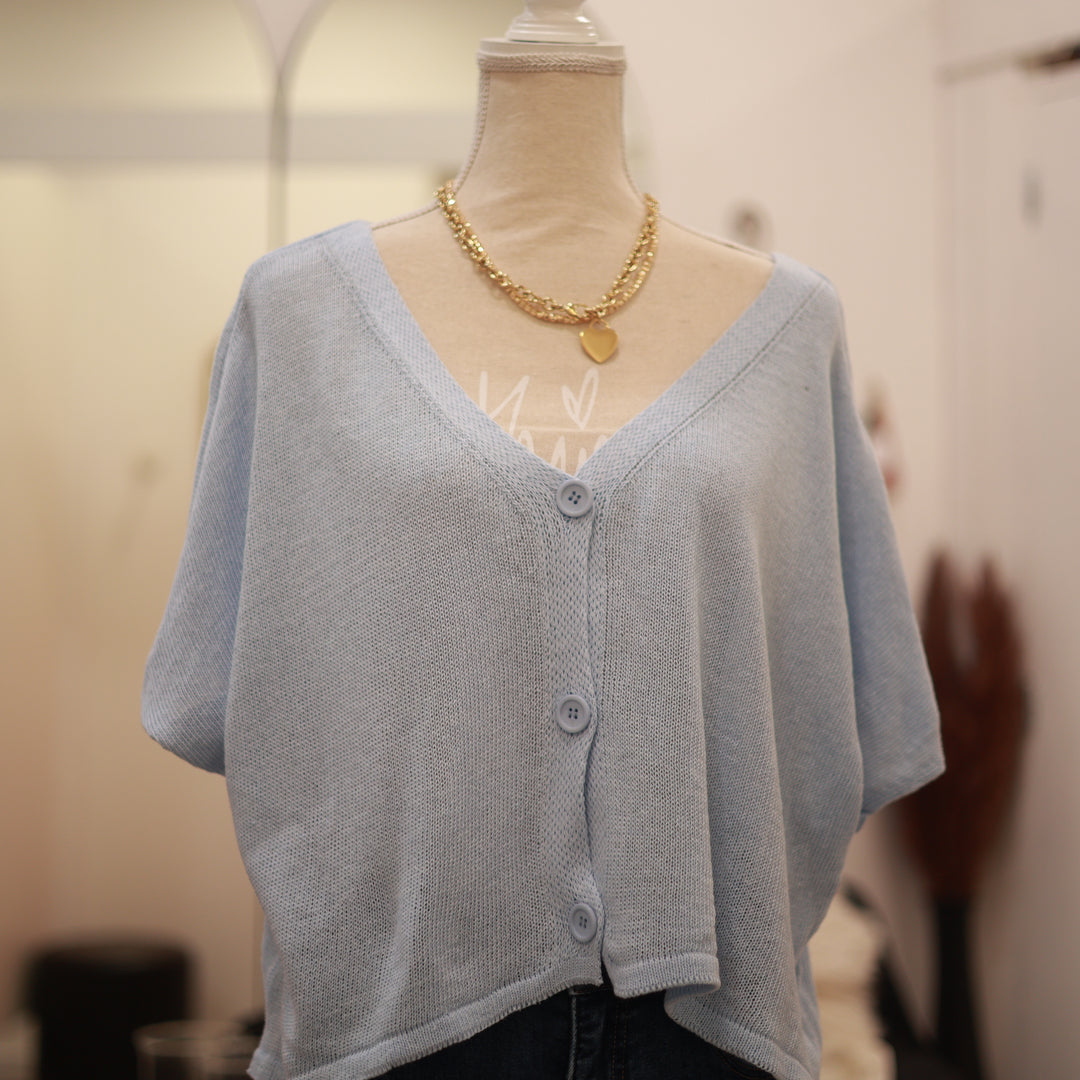 Kurzarm Weste mit Knöpfen