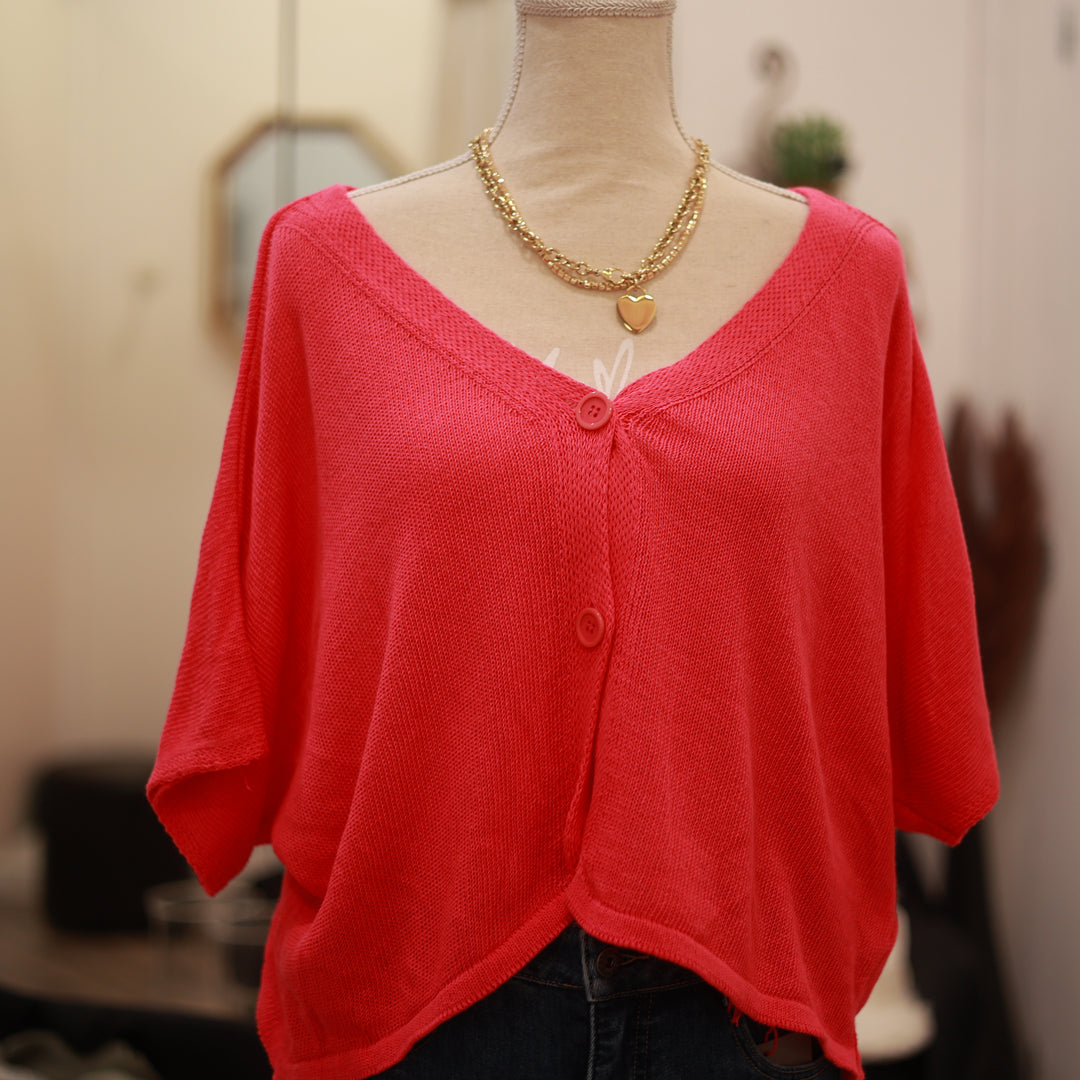 Kurzarm Weste mit Knöpfen