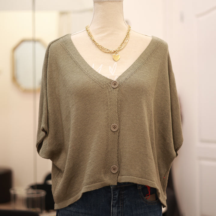 Kurzarm Weste mit Knöpfen