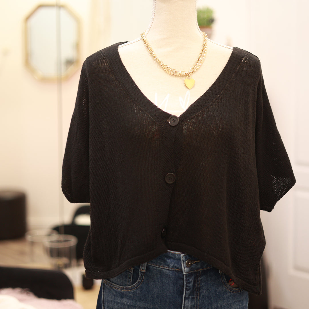 Kurzarm Weste mit Knöpfen