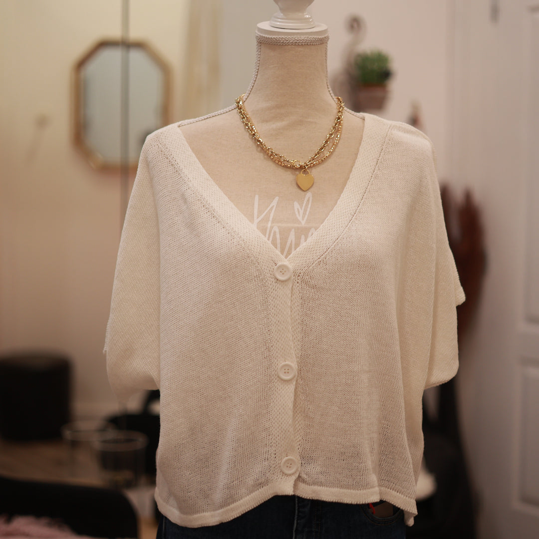 Kurzarm Weste mit Knöpfen