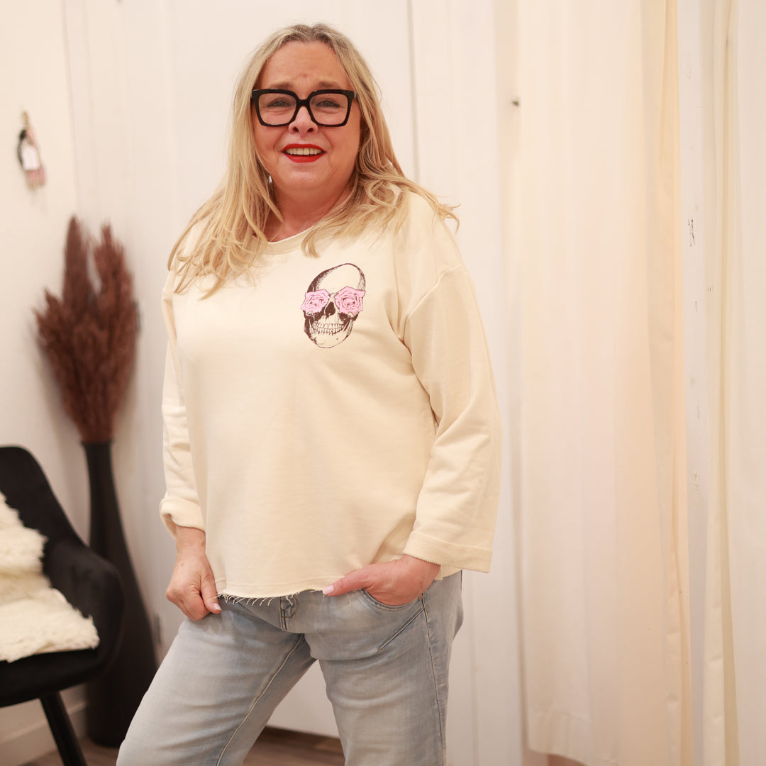 sweatshirt mit Totenkopf