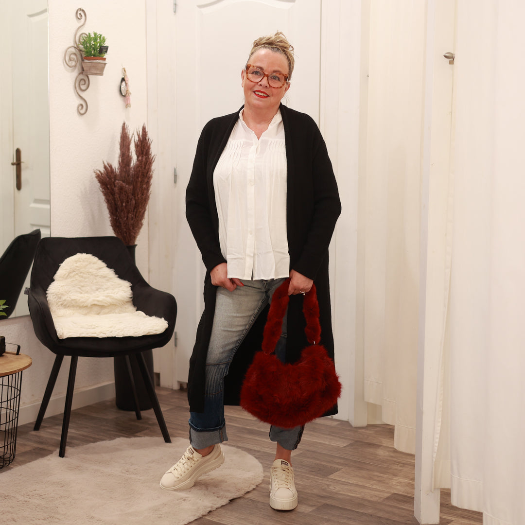 Strickweste mit Schalkragen