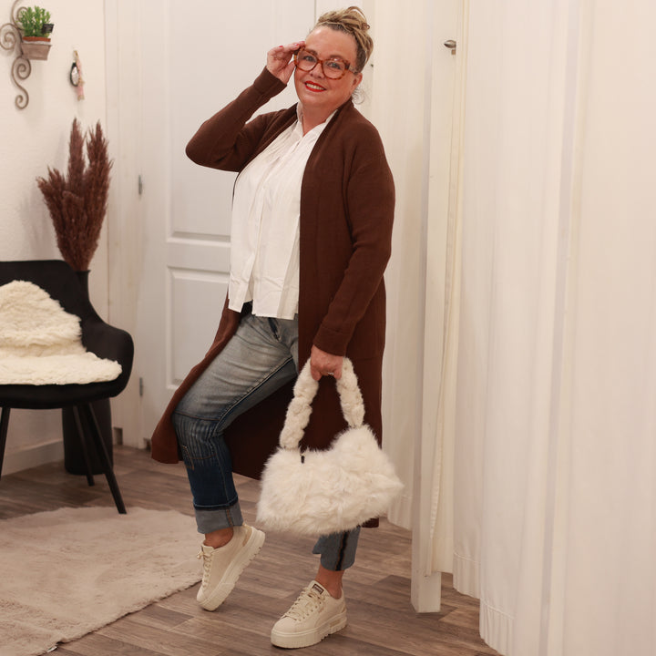 Strickweste mit Schalkragen