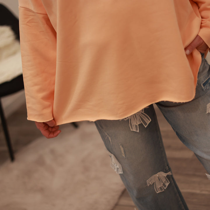 Basic Sweatshirt 3/4 Arm &amp; U-Boot Ausschnitt
