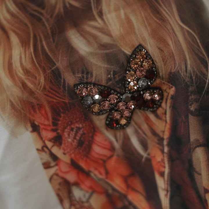 Shirt mit Druck und Glitzer