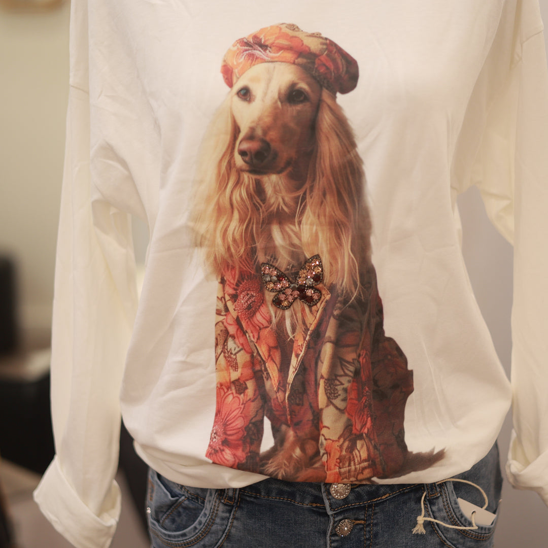 Shirt mit Druck und Glitzer