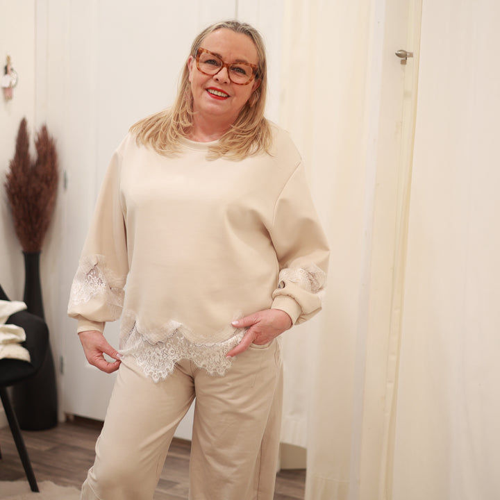Sweatshirt mit Spitze