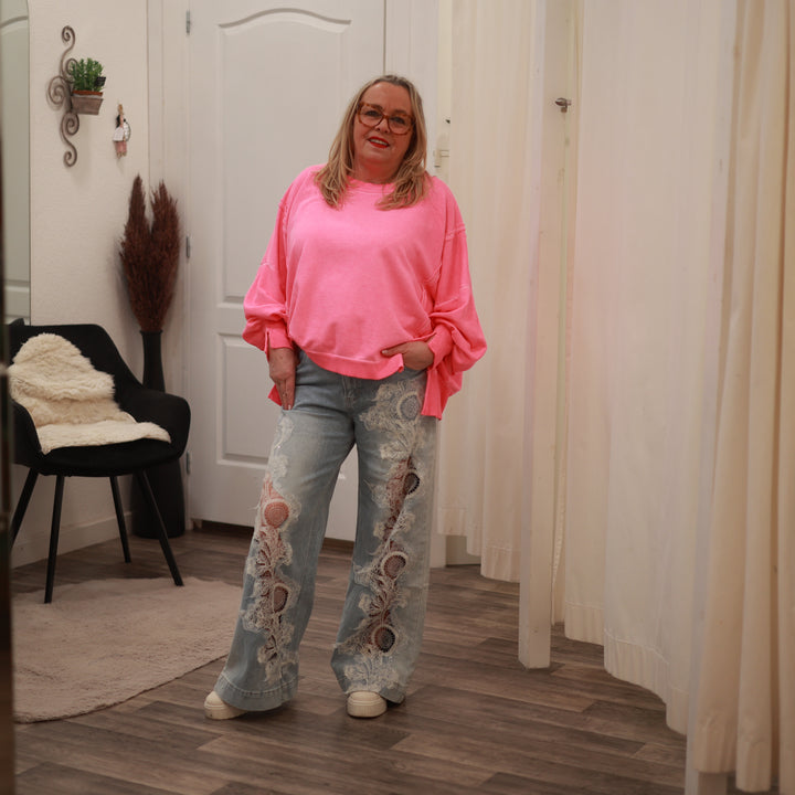 Jeans gerades Bein mit Spitze